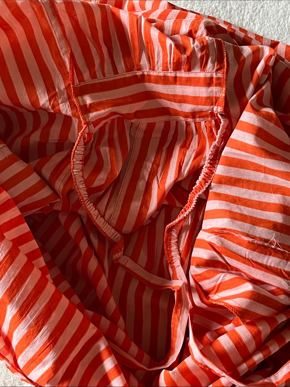 INK AND ALLOY Margot Striped Kaftan In Coral And Blush - Picture 8 of 9